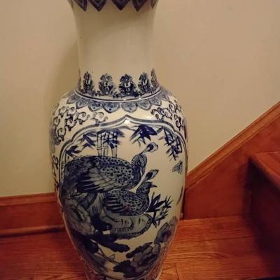 Large Blue And White Chinese Vase