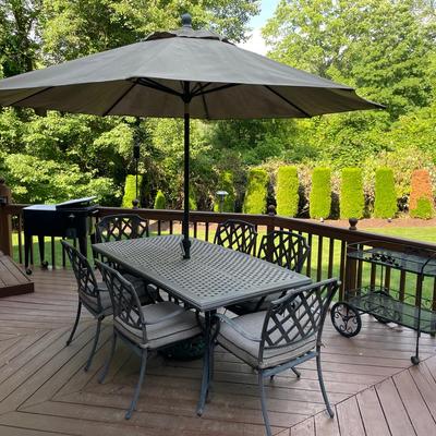 Patio Table With 6 Chairs And Umbrella 