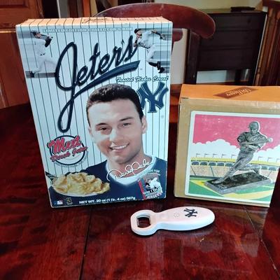 Derek Jeter Cereal And Joe DiMaggio Figurine