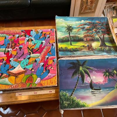 Lot Of Brightly Colored Original Paintings