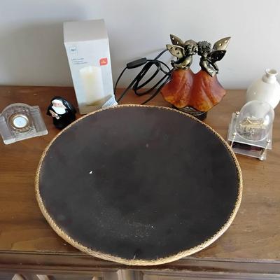 Lot Of Various Pieces Of Decor Including A Large Round Dish