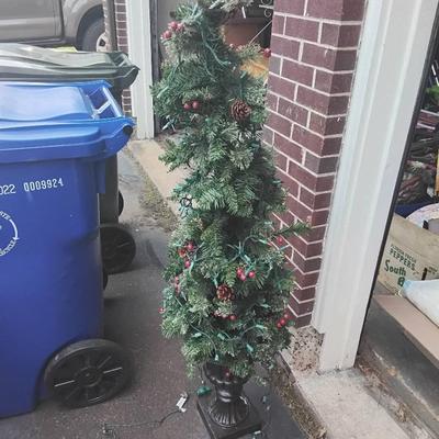 Artificial Christmas Tree With Black Urn Base