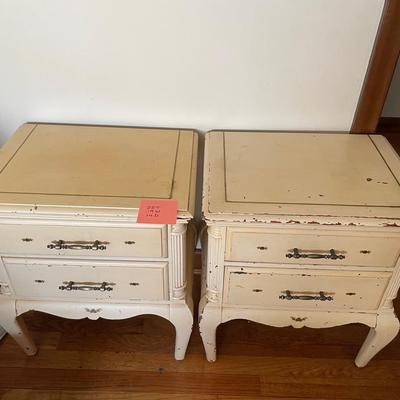 Pair Of Painted French Provincial Night Stands.