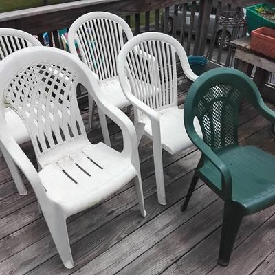 Lot Of Plastic Outdoor Chairs