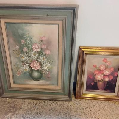 Two Vintage Floral Paintings