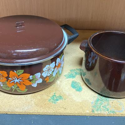 Vintage Sauce Pan And Crock