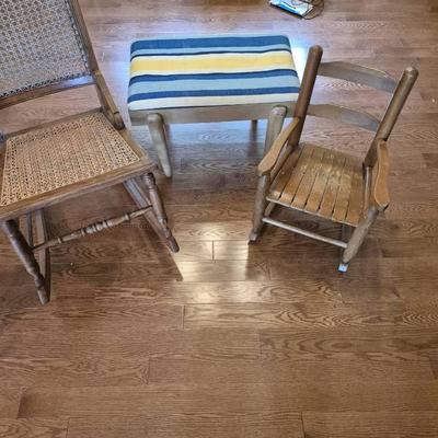 Vintage Rocking Chairs And Bench 