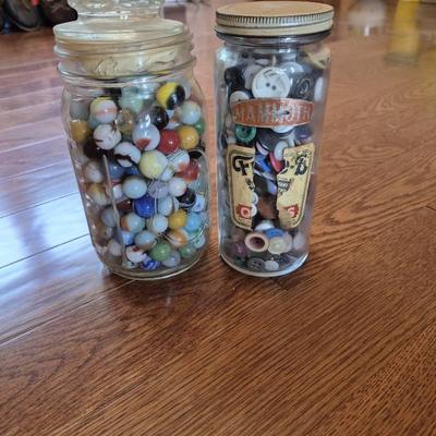 Antique Marbles and Buttons 