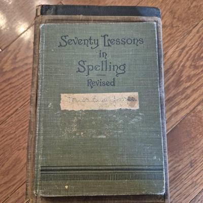 Vintage School Learning Books And Mineral Book Ends 