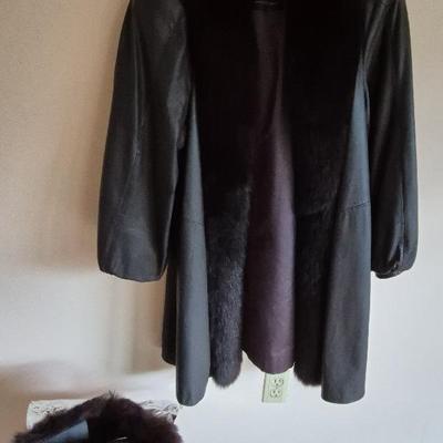 Pollock furs leather jacket and hat