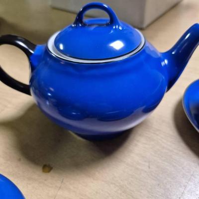 Bavarian Porcelain Cobalt Glass Tea Set