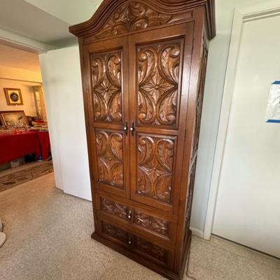 Hand-carved king bedroom set from Dominican Republic. 