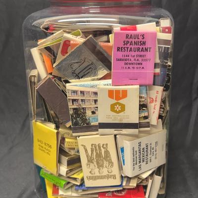Large Plastic Container Of Old Matchbooks
