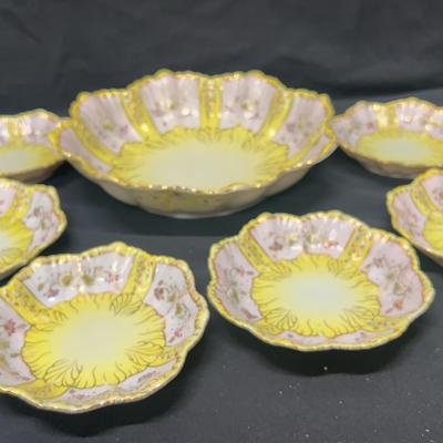 Rare AA Vantine Serving Dish & 6 Bowls 