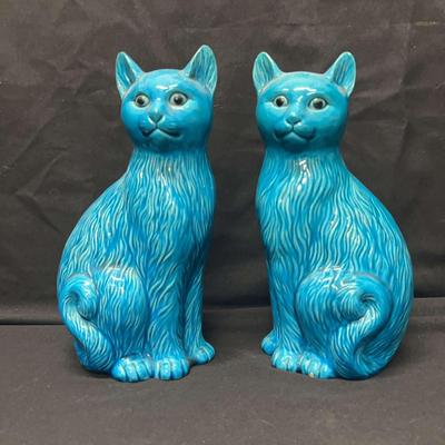 Set of Blue Cat Figures