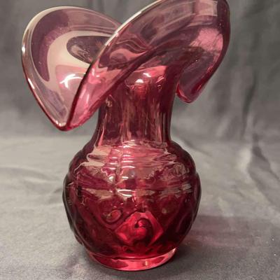 Vintage Cranberry Glass Vase 