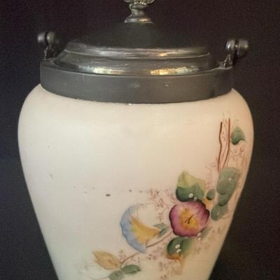 Victorian Custard Glass Biscuit Jar 