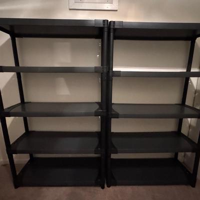 2 Big Black Shelving Units