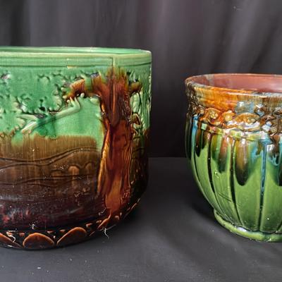 Majolica And McKoy Planters 