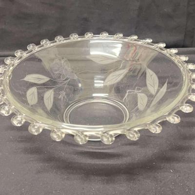 Heisey Lariat Etched Floral Bowl