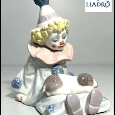 Lladro Clown with Puppy