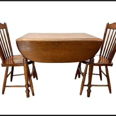 Drop-Leaf Table and two Chairs