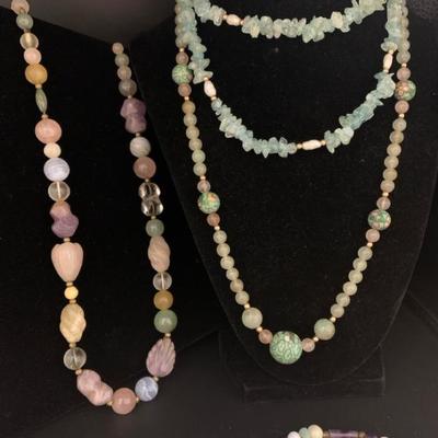 Sh527v green and lavender stone jewelry