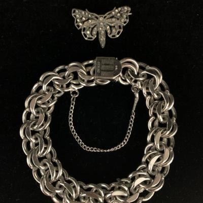 Sh588v sterling bracelet and butterfly