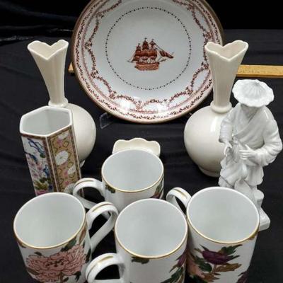 Sh564 china mugs bowl, vases, figure