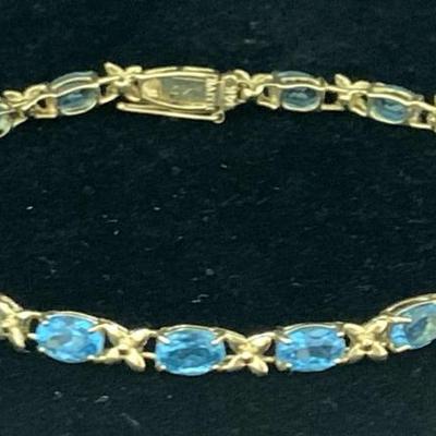 Sh772v 14 k blue stone bracelet