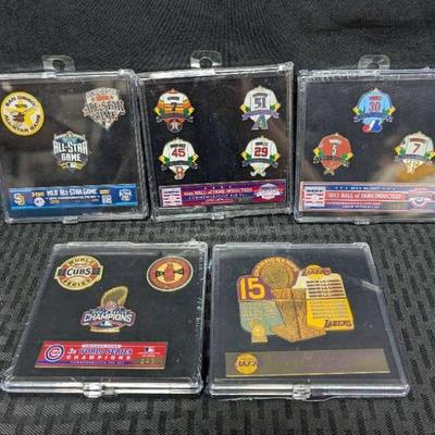 Sh544 mlbnba hall of fame champions pin sets