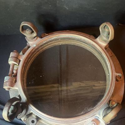 Antique Brass And Glass Porthole