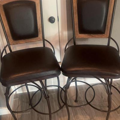 Swivel Bar Stools Pair #1