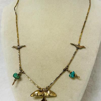 Vintage Gold Tone Fetish Necklace