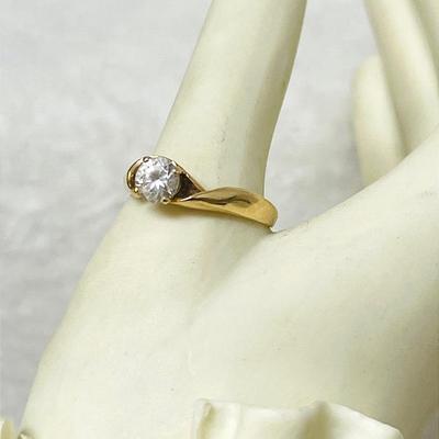 14K Gold Solitare CZ Engagement Ring