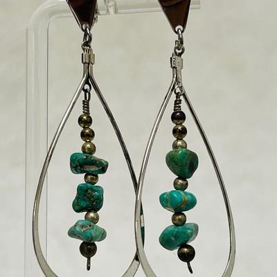 Turquoise Drop Clip-on Earrings 