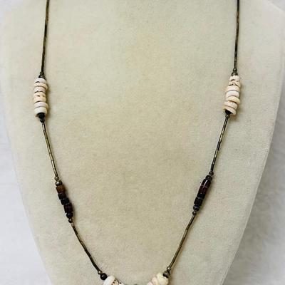 Vintage Turquoise, Shell, and Heishi Necklace