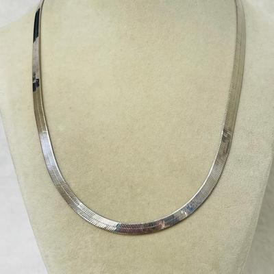 Sterling Silver Herringbone Necklace