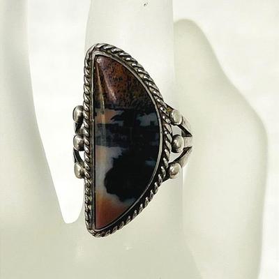 Navajo Petrified Wood Agate Ring 