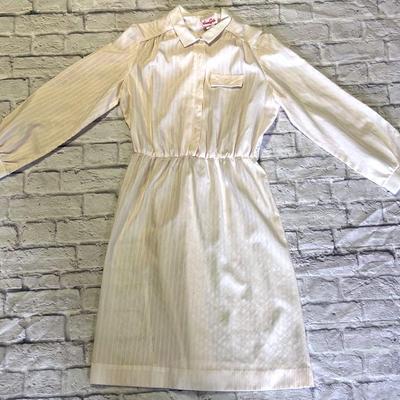 Vintage “Joan Curtis” White Striped Dress
