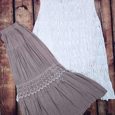 Brown and White Vintage Skirts