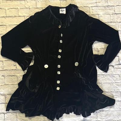 “Taylor G” Black Velvet Cardigan