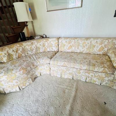 Vintage Brocade Sectional Sofa