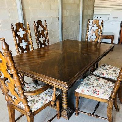 Spanish style dining table and chairs