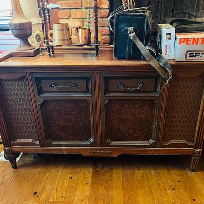 Sale Photo Thumbnail #12: Mid Century Turn Table Console with Speakers