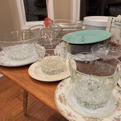 Sale Photo Thumbnail #3: Crystal bowls, China plates