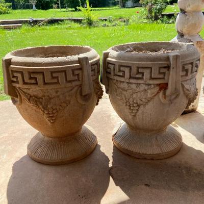 Large Greek Key Planters 
