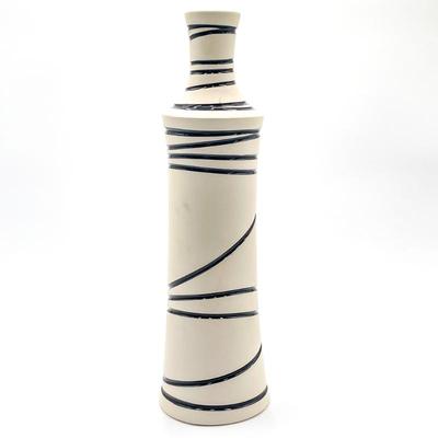 White Tall Vase w/ Black Squiggle Design