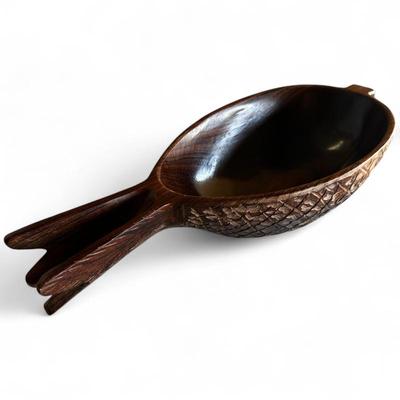 Vintage Carved Wooden Pineapple Tray