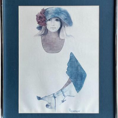 1970s Rosamond Christine “Denim and Silk” Lithograph